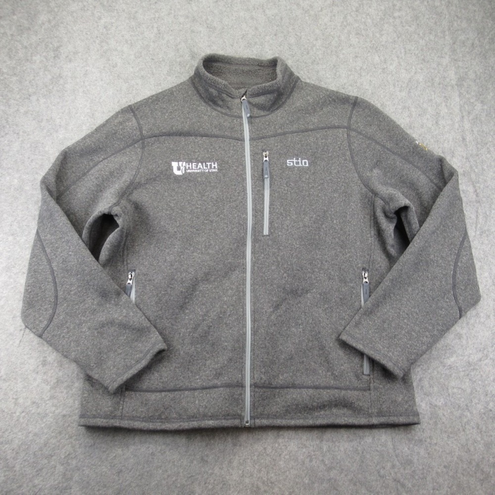 Stio Mens Full Zip Fleece‎ Sweater Jacket Size XXL Company Logo Embroidered